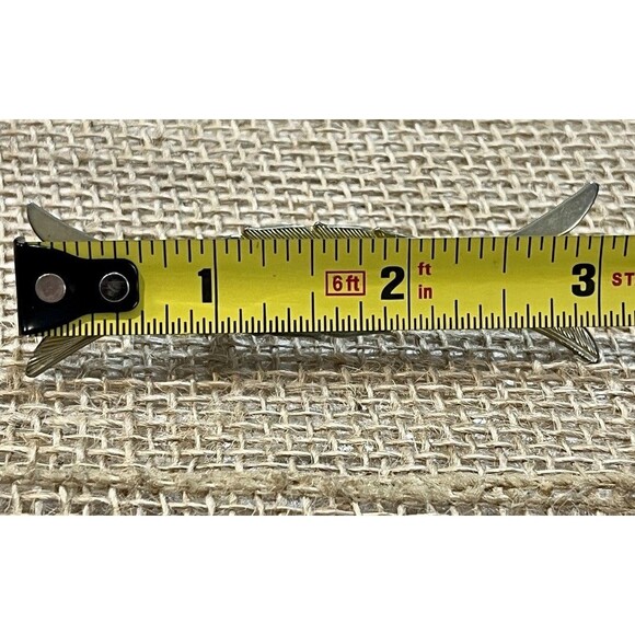 Vintage Art Deco Gold Tone Criss Cross Hair Clip Grecian Nouveau Feather - Picture 5 of 5